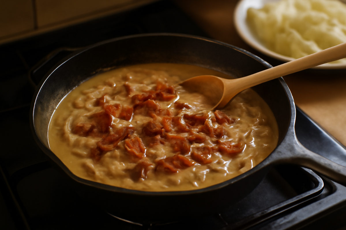 Creamy Onion and Bacon Gravy